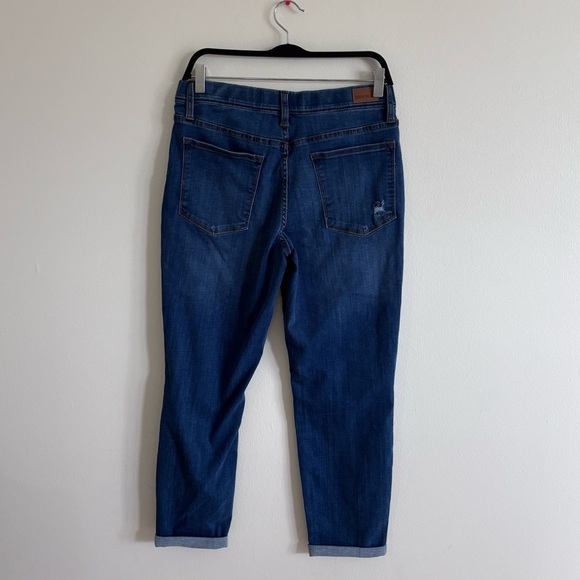 Judy Blue Pull on Jeans NO ZIPPER! Boyfriend Fit, minimal distressing cuffed 30 - Picture 4 of 6